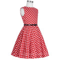 Kate Kasin Children Girls Sleeveless Round Neck Vintage Retro Cotton Small Dot Kids Dress KK000250-11